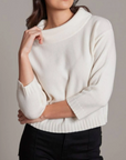 ALASHAN CASHMERE MERINO HEDY 3/4 SLEEVE WIDE MOCK NECK
