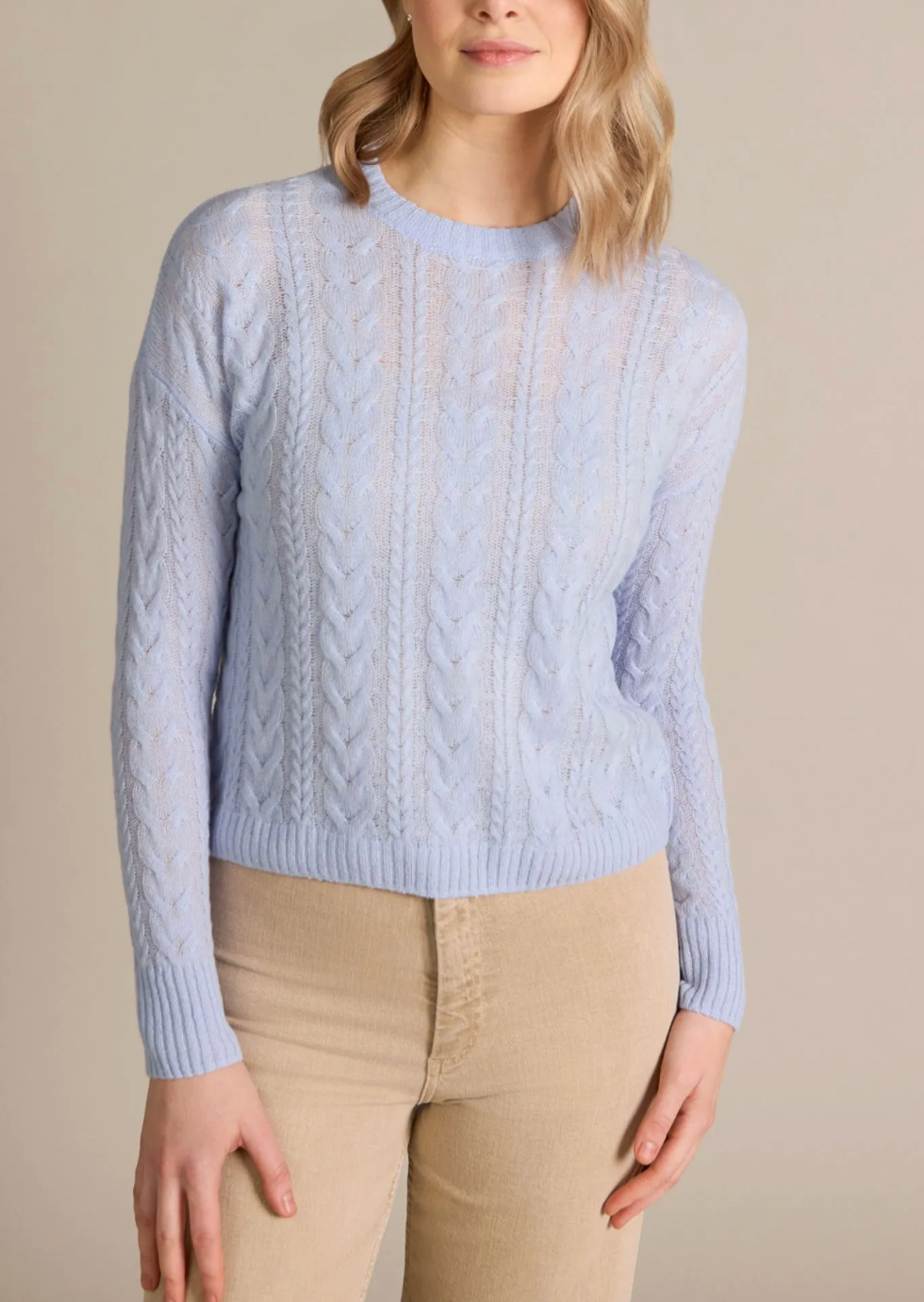 ALASHAN 100% CASHMERE MATILDA CABLE CREW
