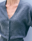 WHITE & WARREN CASHMERE DEEP V CARDIGAN