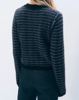 WHITE & WARREN CASHMERE STRIPED LONGSLEEVE THERMAL