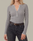 525 AMERICA EMMELINE RIB LAYERED HENLEY