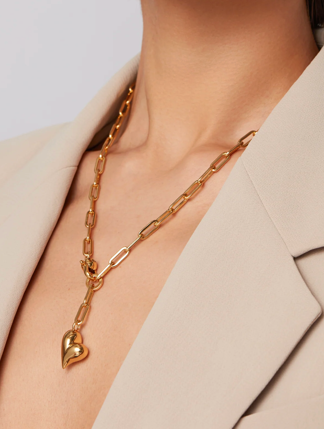 JENNY BIRD PUFFY HEART NECKLACE GOLD