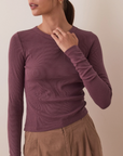 MARINE LAYER LONG SLEEVE LEXI RIB SUN-IN CREW TEE