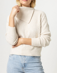 LILLA P EASY SPLIT COLLAR SWEATER