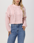 525 AMERICA DELILAH FRINGE CABLE PULLOVER