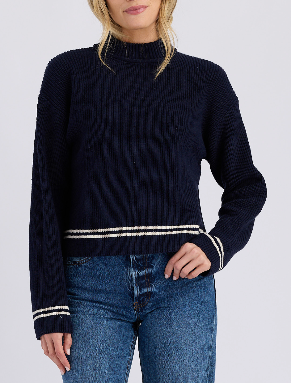 STITCHES + STRIPES EMIL MOCKNECK