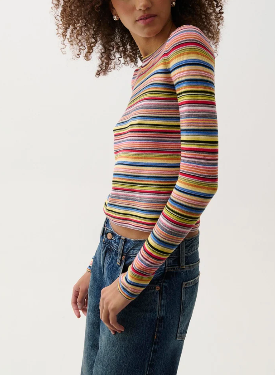 PISTOLA MADISON LONG SLEEVE CREW NECK SWEATER TEE