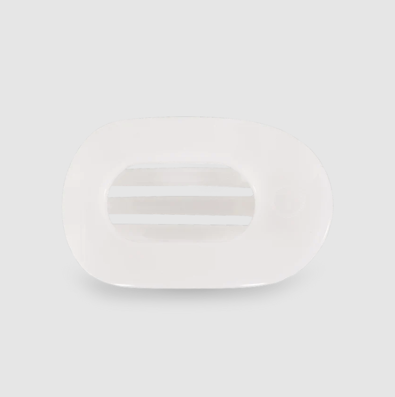 TELETIES SMALL FLAT ROUND CLIP - COCONUT WHITE