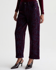 AG HATTIE HIGH RISE BARREL CROP VELVET JAZZ BERRY