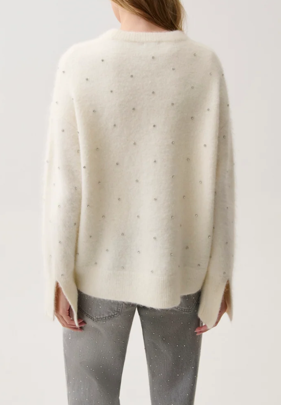 PISTOLA LUNA EMBELLISHED CREW NECK SWEATER