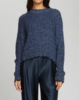 AUTUMN CASHMERE TIPPED LADDER STITCH CREW