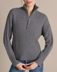 ALASHAN 100% MERINO MEGAN CABLE 1/4 ZIP