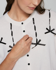 AUTUMN CASHMERE CARDIGAN W/ BLACK RIBBON