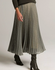 VINCE SHEER HOUNDSTOOTH PLEATED PULL ON SKIRT