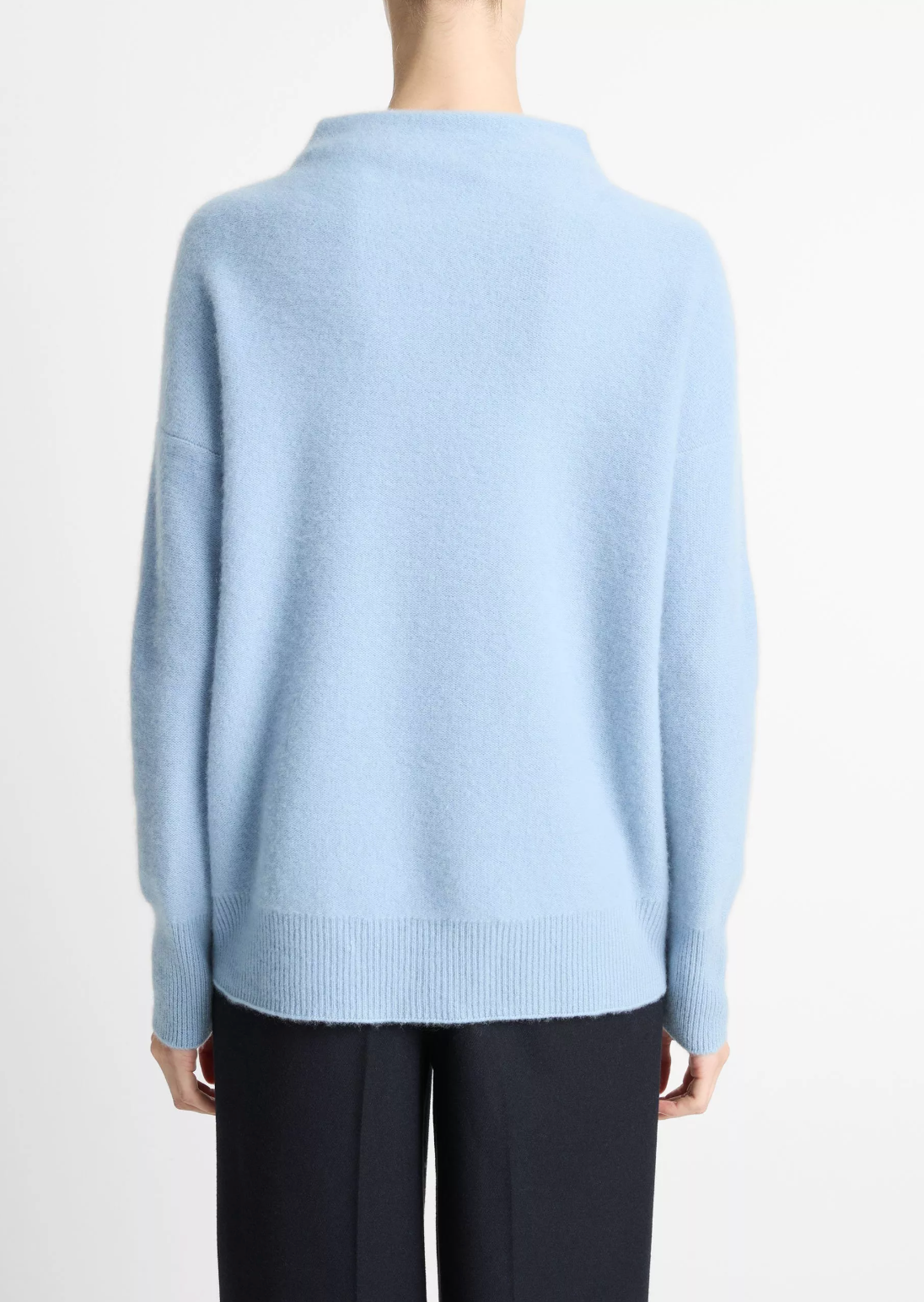 VINCE BOILED FUNNEL NECK PULLOVER