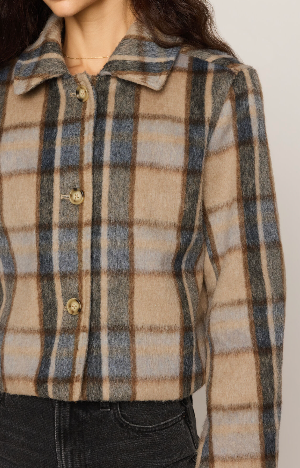 Z SUPPLY PETRA PLAID SHRUNKEN JACKET