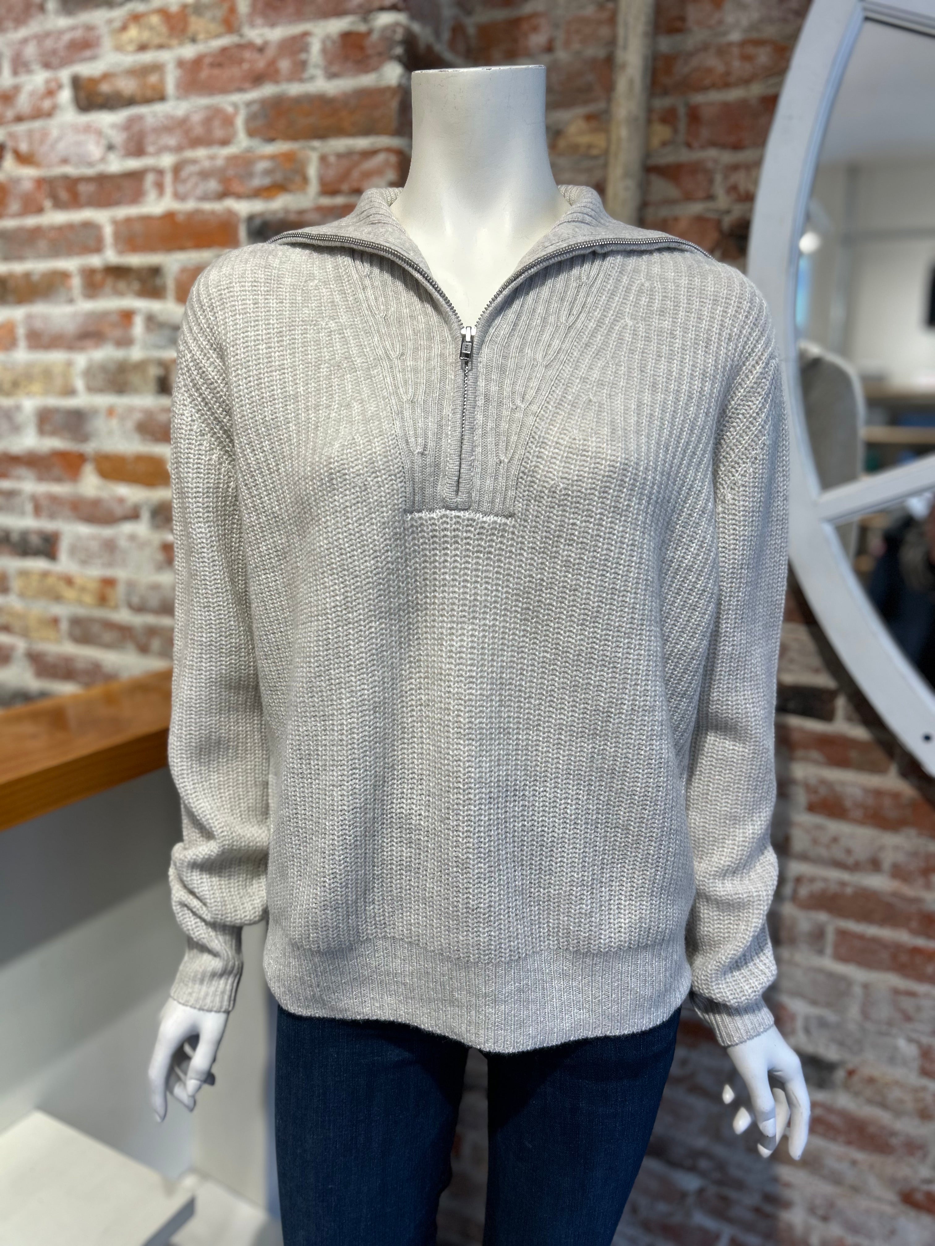 AUTUMN CASHMERE SHAKER 1/2 ZIP MOCK