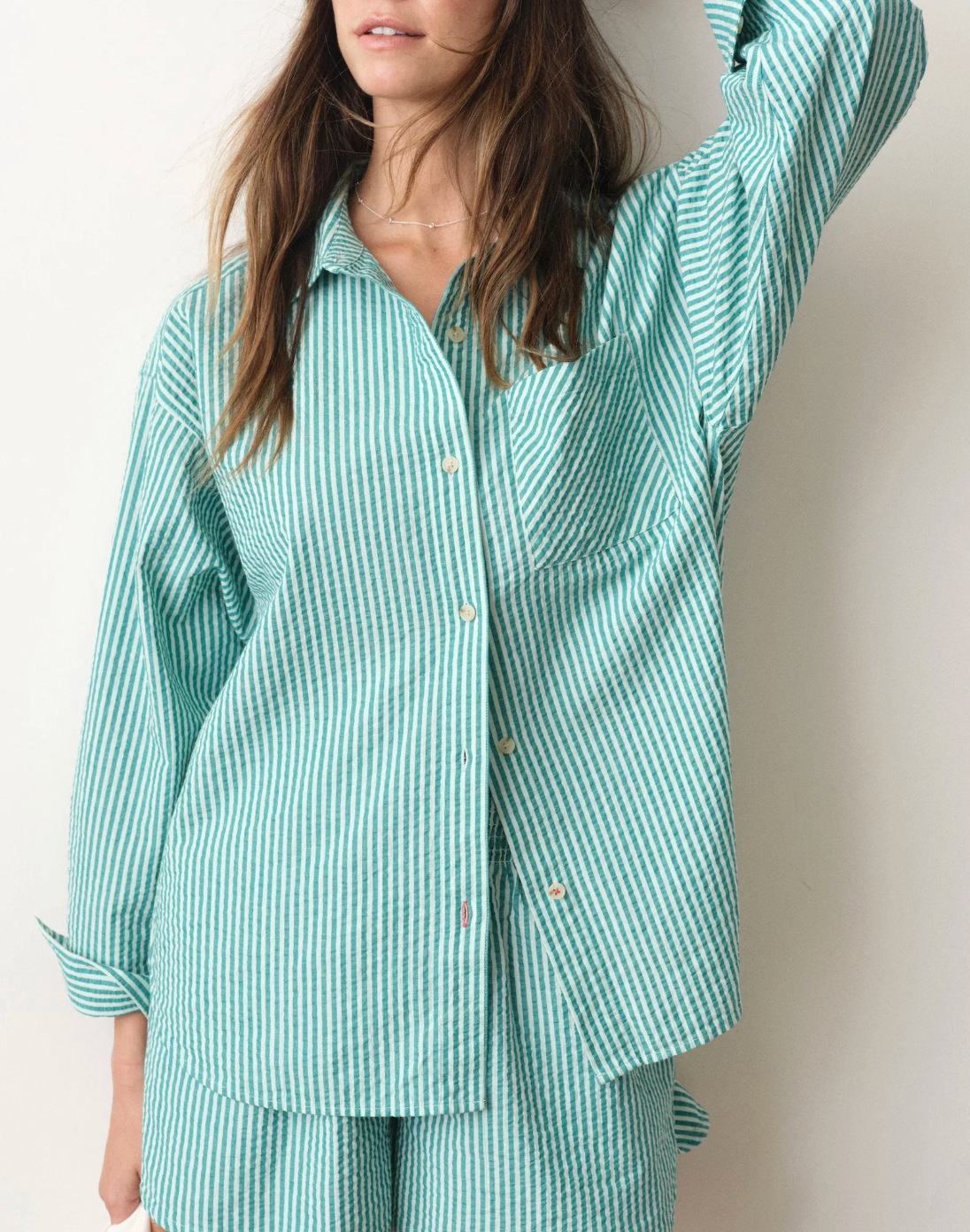 MARINE LAYER GRACEY OVERSIZED SEERSUCKER SHIRT