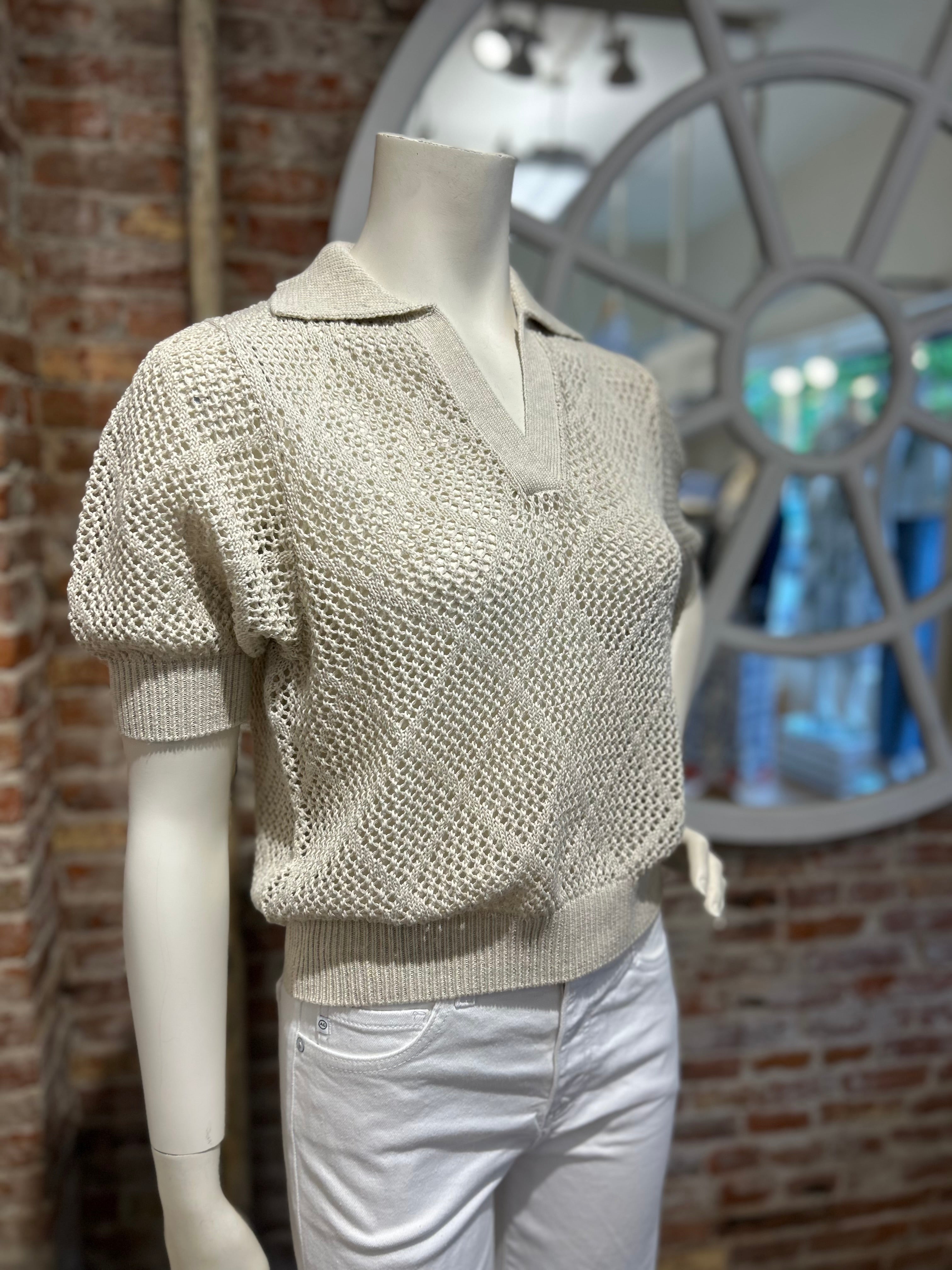 AUTUMN CASHMERE DIAMOND MESH JOHNNY COLLAR