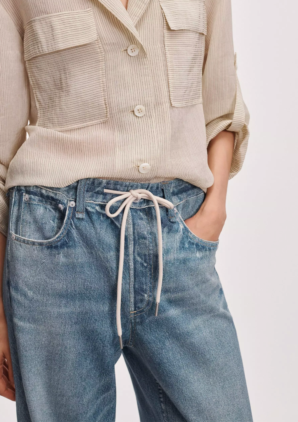 RAG &amp; BONE RB MIRAMAR DRAWSTRING WIDE-LEG PANT