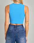 LE LIS ROUND NECK SLEEVELESS CROP TOP