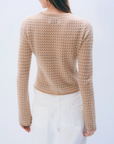 WHITE & WARREN CASHMERE STRIPED LONG SLEEVE TOP