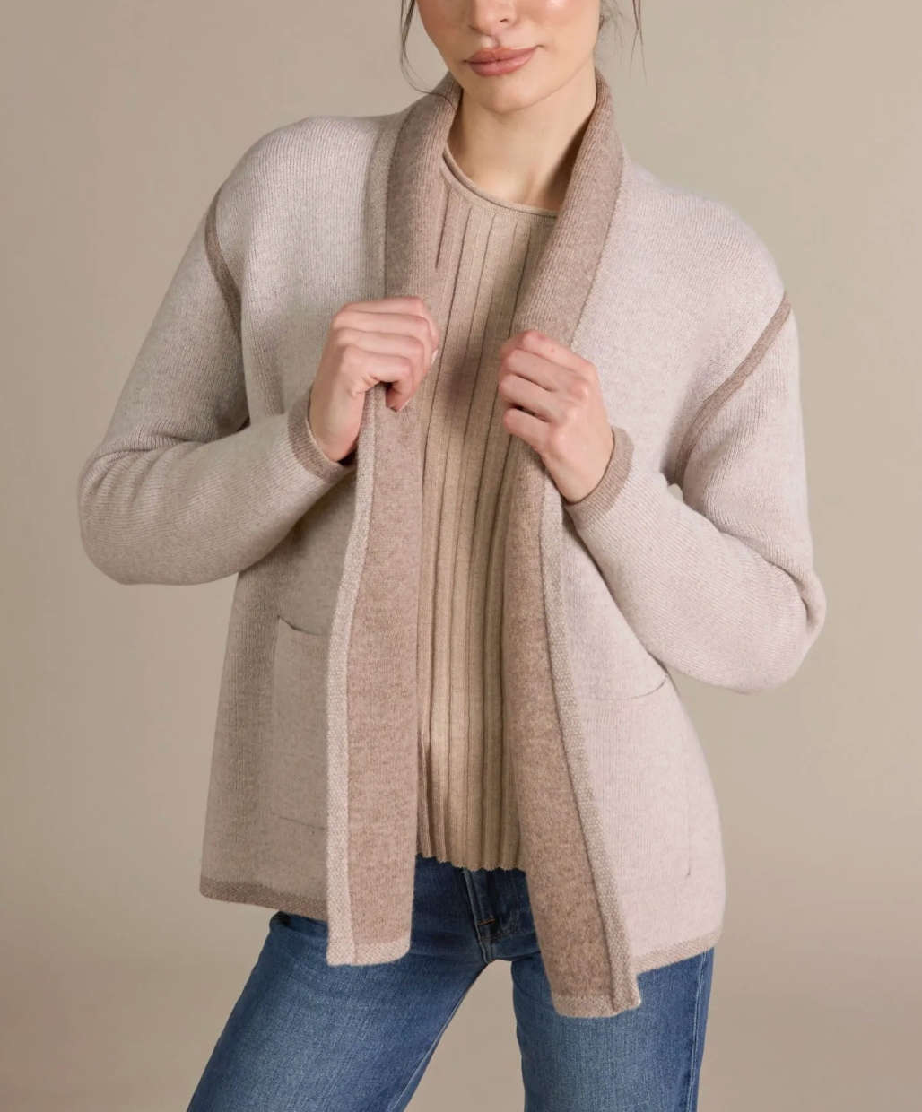 ALASHAN 100% MERINO BRIDGET REVERSIBLE SHAWL JACKET