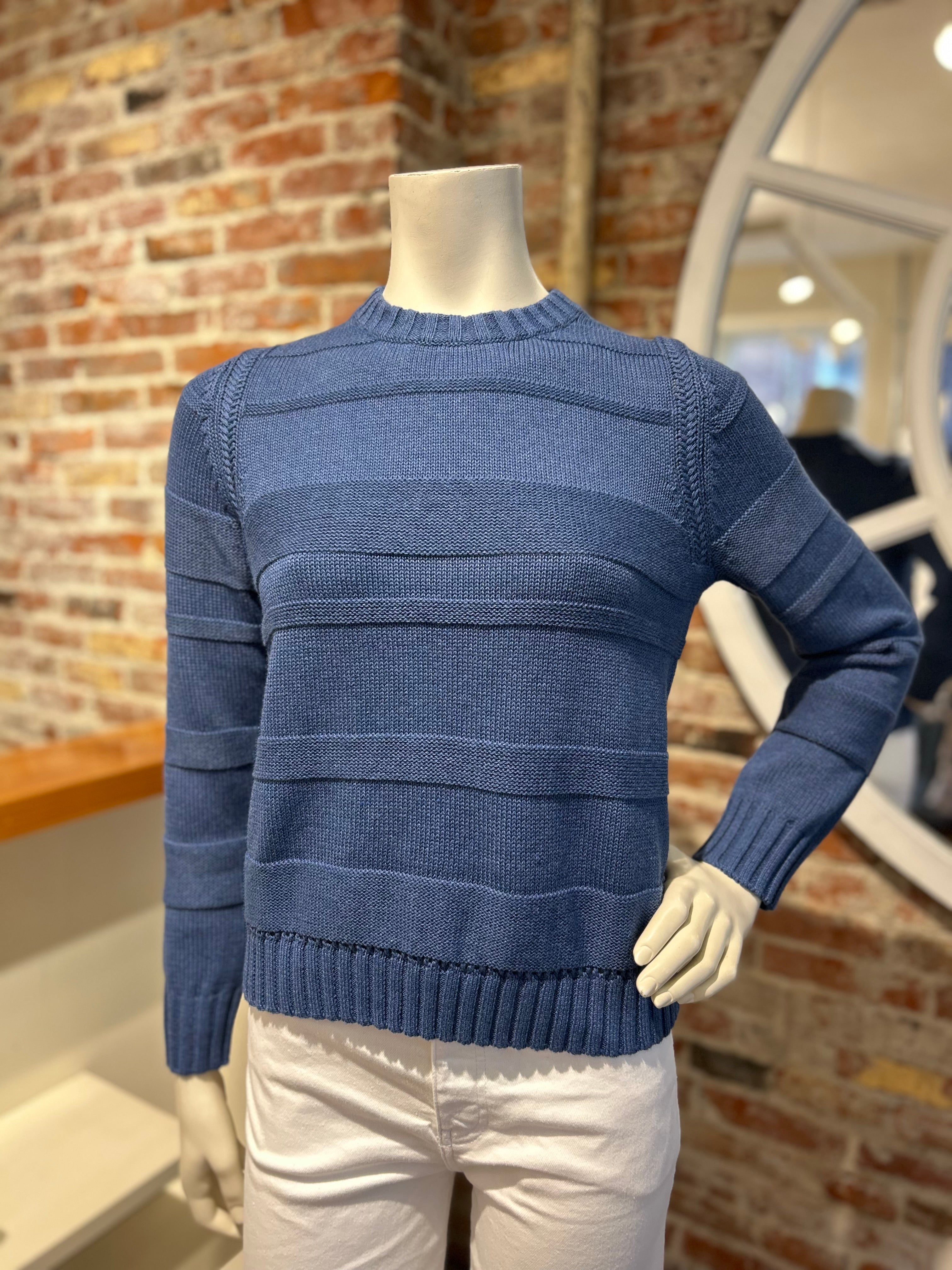 ALASHAN COTTON CASHMERE JESSIE TEXTURED STRIPE PULLOVER