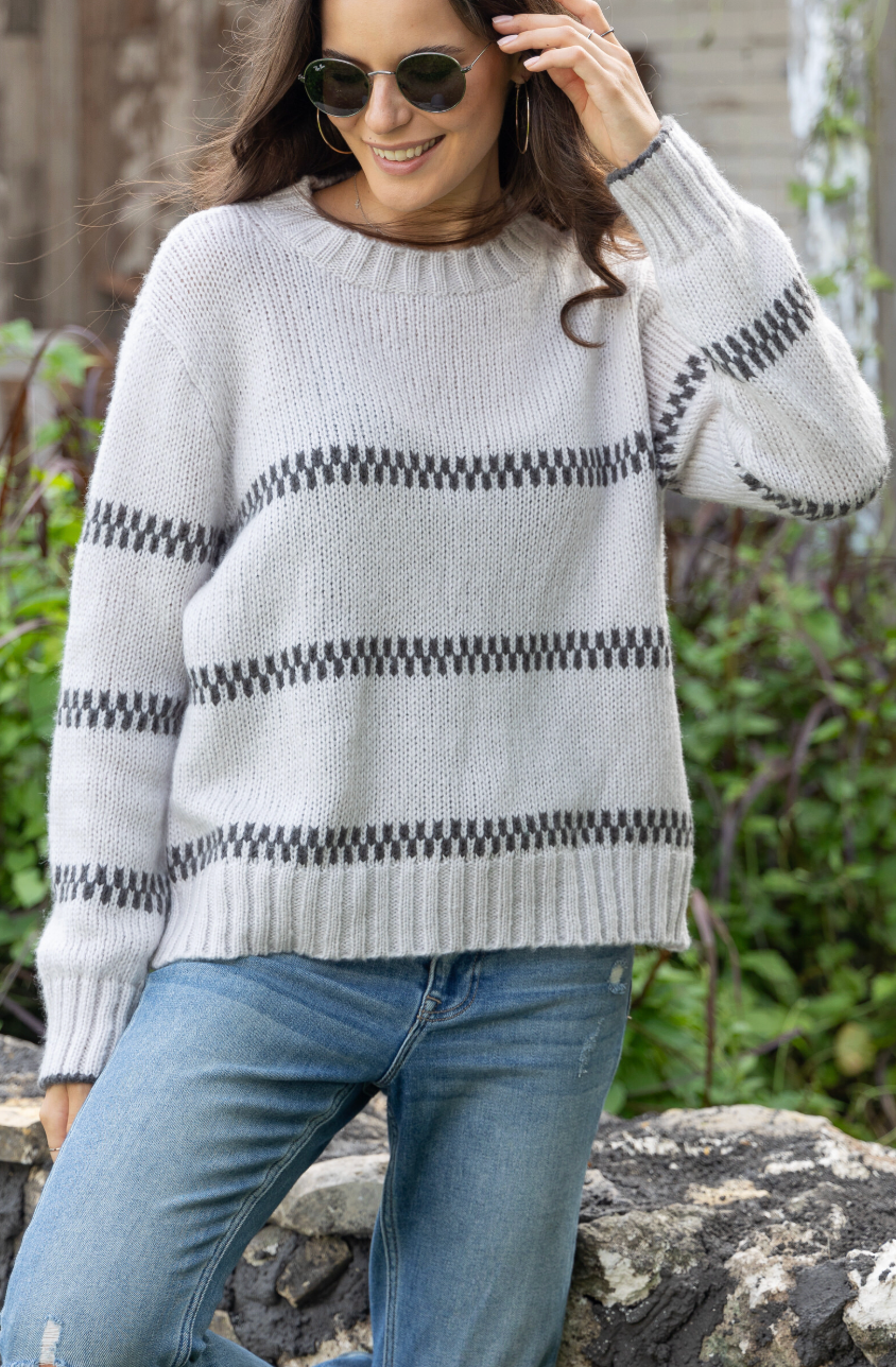 WOODEN SHIPS ELLA STRIPED CREW CHUNKY