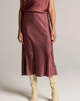 VINCE PLAID OMBRE SLIP SKIRT W/ LINGERIE ELASTIC