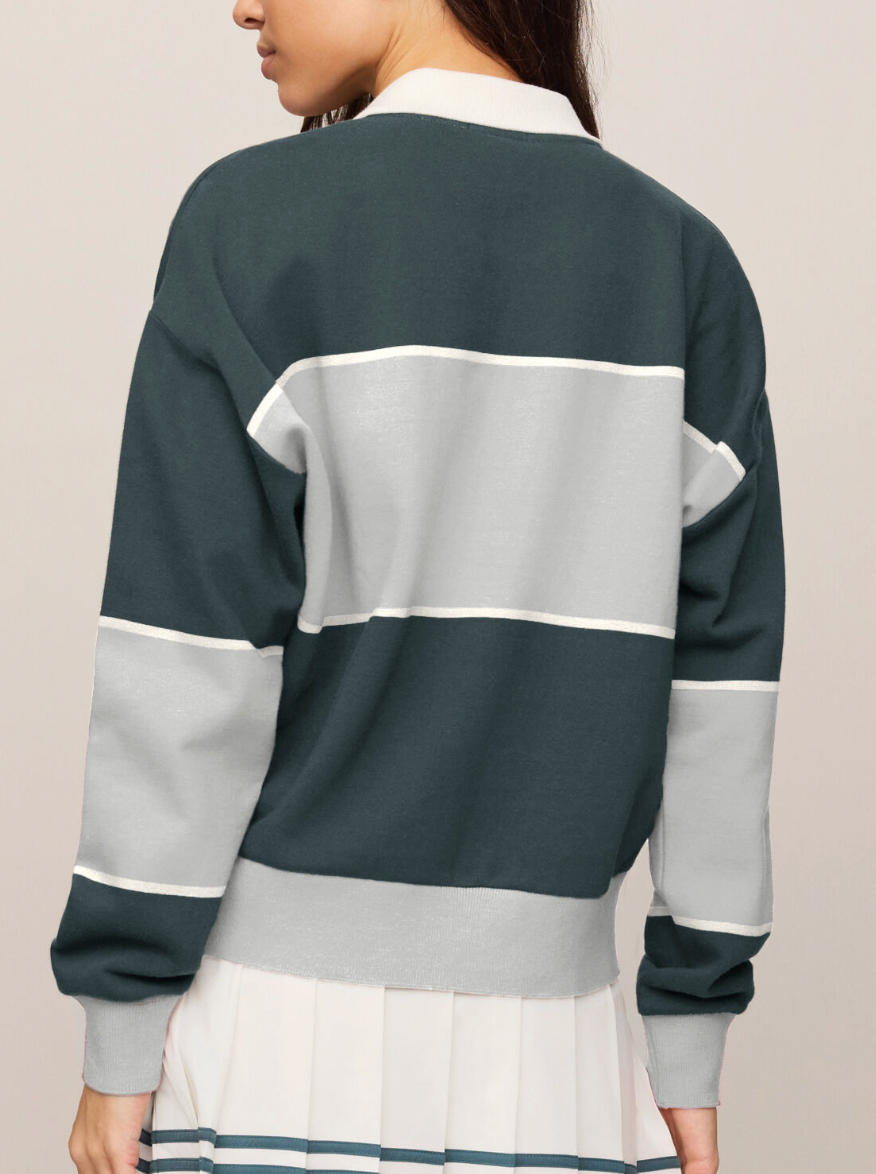 Z SUPPLY STUDY BREAK POLO SWEATSHIRT