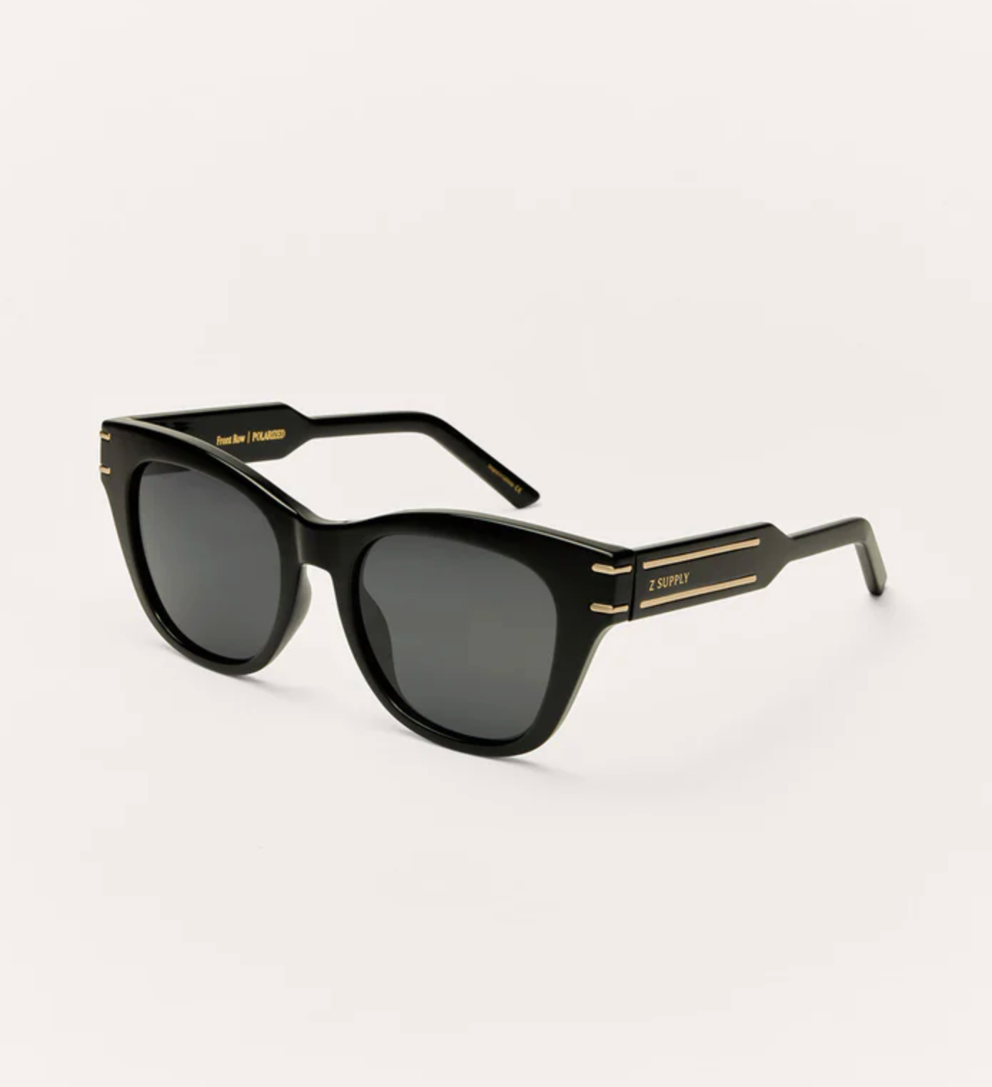 Z SUPPLY FRONT ROW SUNGLASSES - POLISHED BLACK/GREY