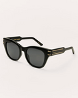 Z SUPPLY FRONT ROW SUNGLASSES - POLISHED BLACK/GREY