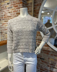 AUTUMN CASHMERE SCALLOP EDGE CROPPED BELL SLEEVE POINTELLE CREW
