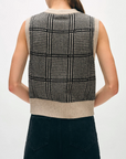 WHITE + WARREN CASHMERE BRUSHED HOUNDSTOOTH SHELL