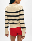 WHITE + WARREN ORGANIC COTTON STRIPED CREWNECK