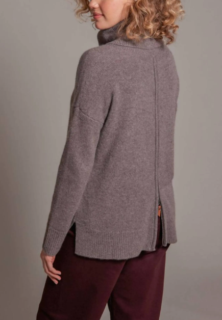 ALASHAN CASHMERE BACK ZIP TURTLENECK