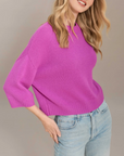 ALASHAN CASHMERE SIENNA ELBOW SLEEVE CREW