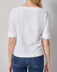 LILLA P CUFFED SLEEVE BOATNECK