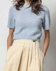 LILLA P CROPPED CABLE SWEATER