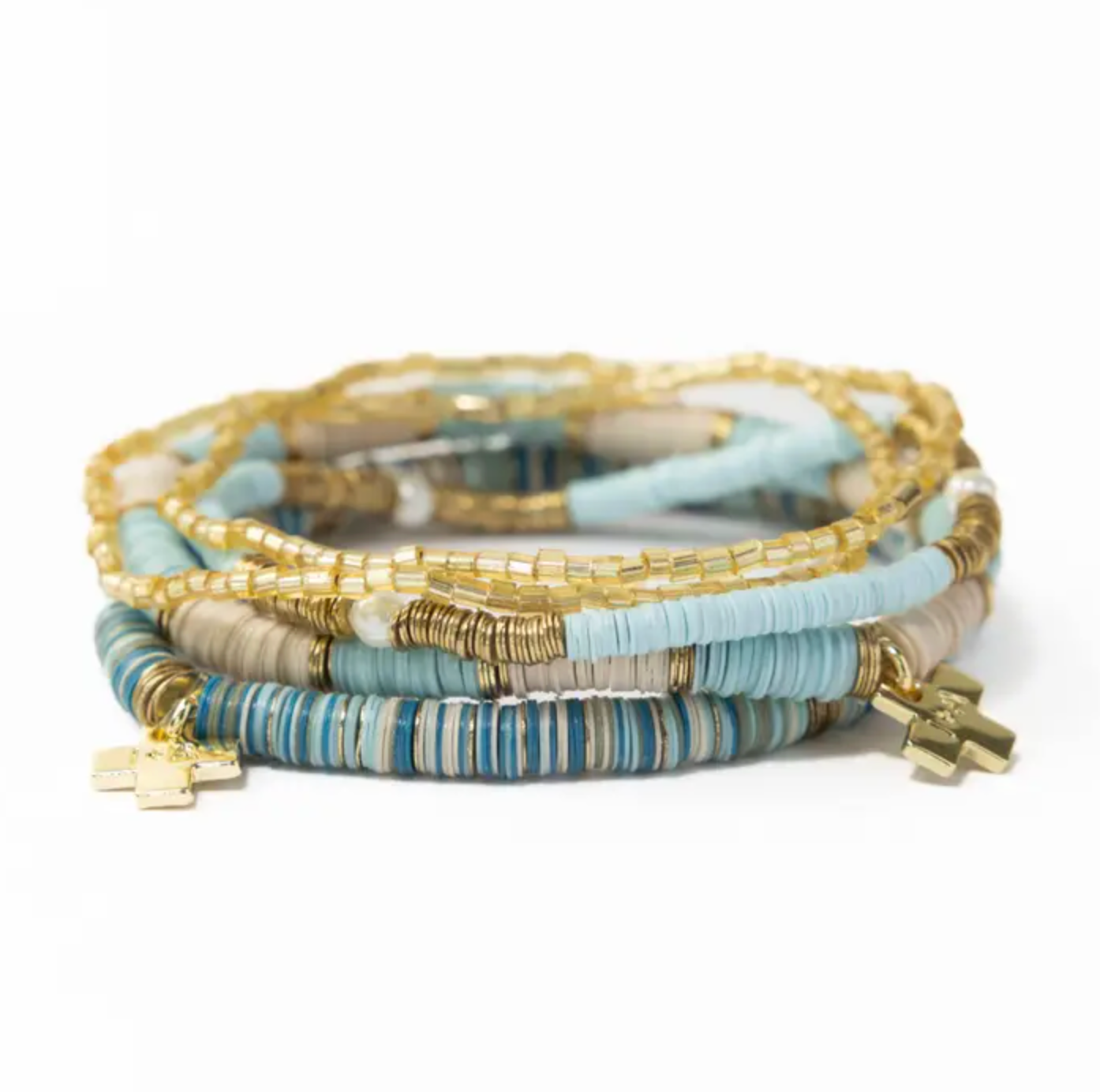 INK + ALLOY GRACE BRACELET STACK OF 5 - BLUES