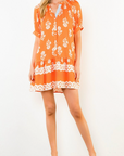 THML GIGI PRINTED S/S MINI DRESS