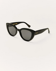 Z SUPPLY GOLDEN HOUR SUNGLASSES - POLISHED BLACK/GREY