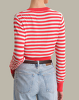 525 AMERICA HARLOW STRIPED BUTTON DOWN CARDIGAN
