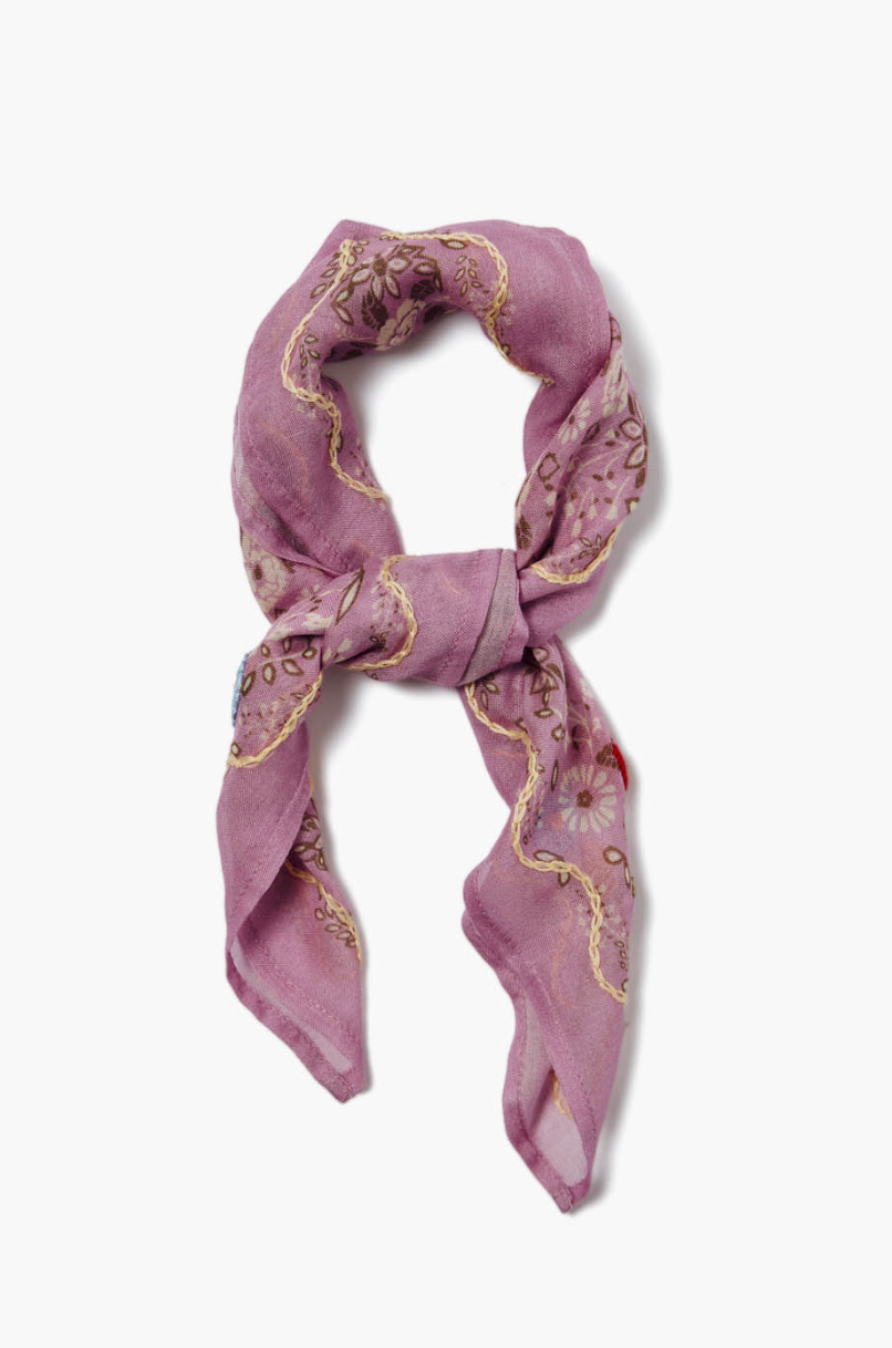 CHAN LUU EMBROIDERED FLORAL BANDANA
