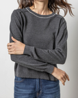 LILLA P OVERSIZED SADDLE SLEEVE SWEATER