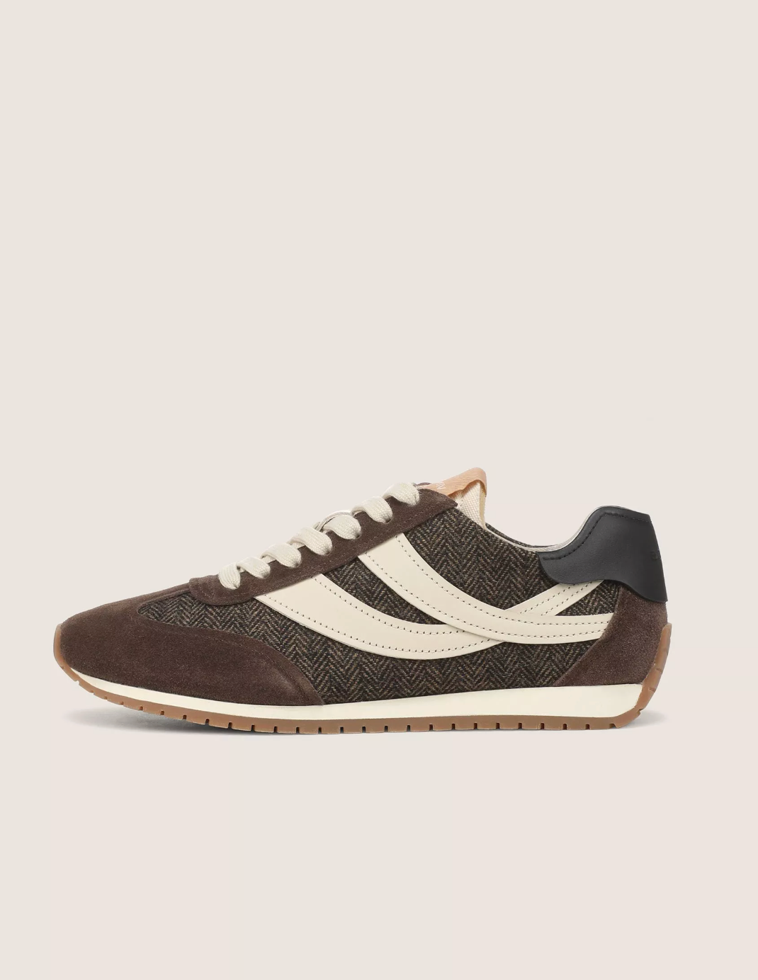 VINCE OASIS SUEDE + HERRINGBONE RUNNER SNEAKER