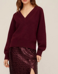 FIFTEEN TWENTY HEATHER V NECK SWEATER