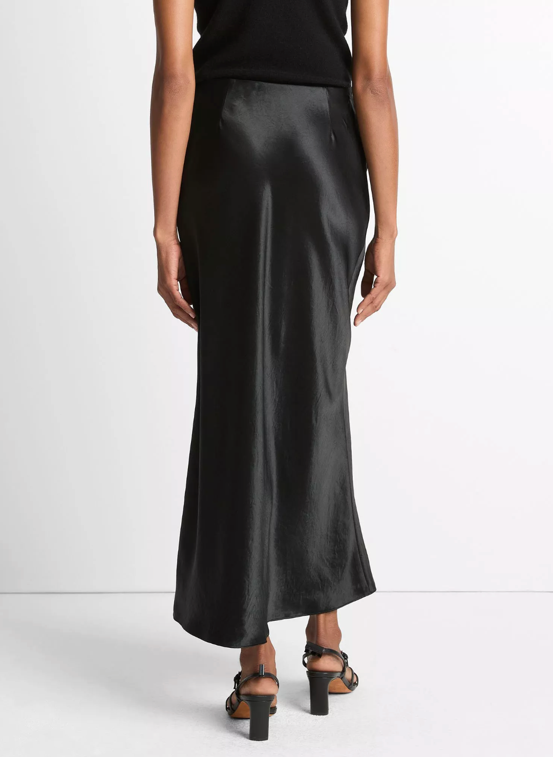 VINCE SIDE SLIT SLIP SKIRT