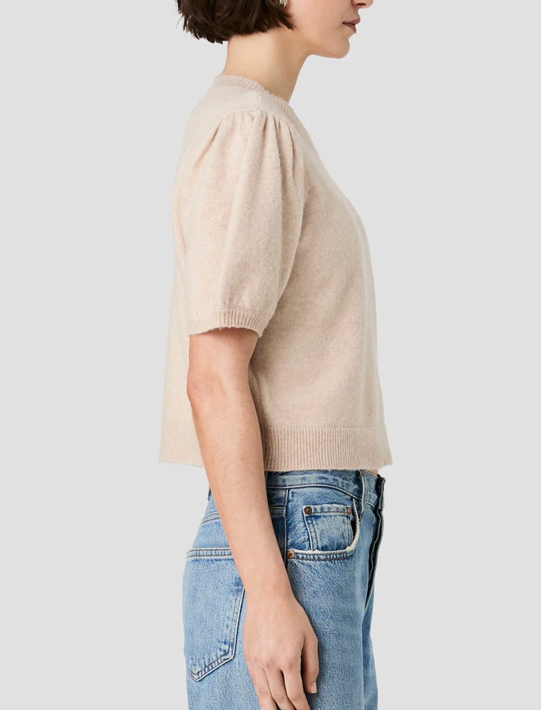 FRENCH CONNECTION YULIA KNIT PUFF SLEEVE TOP